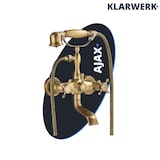 thumbnail of Ajax | Vintage badkraan in messing douche | Douchearmatuur retro look antieke complete set inclusief handdouche mengkraan badthermostaat