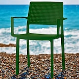 thumbnail of Sillas color verde oliva para hostelería "Emi" con reposabrazos. Mobiliario apilables para terraza y interior de bar, restaurante y cafetería.