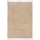 thumbnail of Handgewebter Teppich mit Fransen in Beige `Conwy` - Natürlich & Stilvoll. 200x290 cm | Kadima Design