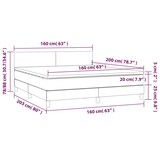 thumbnail of vidaXL Boxspringbett mit Matratze & LED Grau 160x200 cm Kunstleder