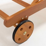 thumbnail of Set di 2 lettini prendisole reclinabili in legno con ruote – Ecrù