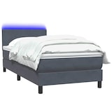thumbnail of vidaXL Boxspringbett mit Matratze & LED Dunkelgrau 80x210 cm Samt