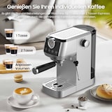 thumbnail of Espressomaschine mit Manometer, halbautomatisch, 20 Bar, Edelstahlgehäuse, 51 mm Filter, 10 mm Milchschaumdüse, Tassenwärmer, Touch-Bedienung