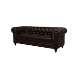 thumbnail of Chesterfield Bank - 3 Zits - Mokka Donker Bruin - Leer - Sofa - Bankstel - Chesterfield