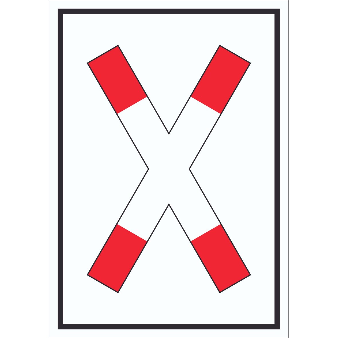 Schild Andreaskreuz A4 Rückseite selbstklebend