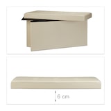 thumbnail of Relaxdays Faltbare Sitzbank 38 x 76 x 38 cm HxBxT, 2-Sitzer m. Stauraum, Kunstleder Sitzhocker 300 kg belastbar, creme