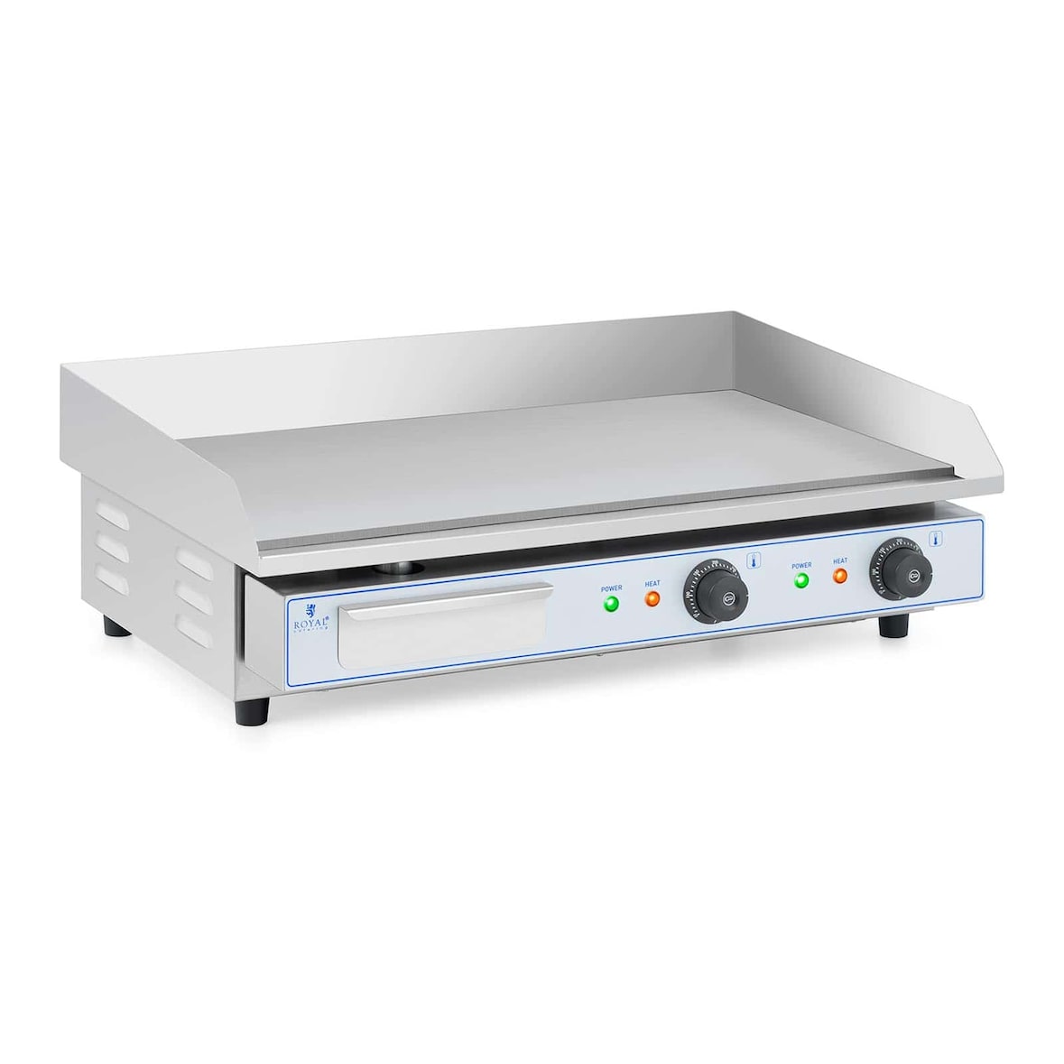 Helloshop26 - Professionele elektrische bakplaat van roestvrij staal voor restaurants dubbel tafelblad 2 branders 73 x 40 cm (2 x 2 14_0004069