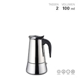 thumbnail of Edelstahl Espressokocher 2 Tassen Sicherheitsventil Mokkakanne Induktion 100 ml