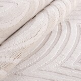 thumbnail of Teppich Kurzflor 3D-Effekt Modern Waschbar Strapazierfähig Esszimmer Flur OEKO-TEX Creme 240x340 cm Gekettelt – ILLER von Kadima Design