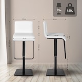 thumbnail of Banco de bar em couro sintético Limon branco/preto