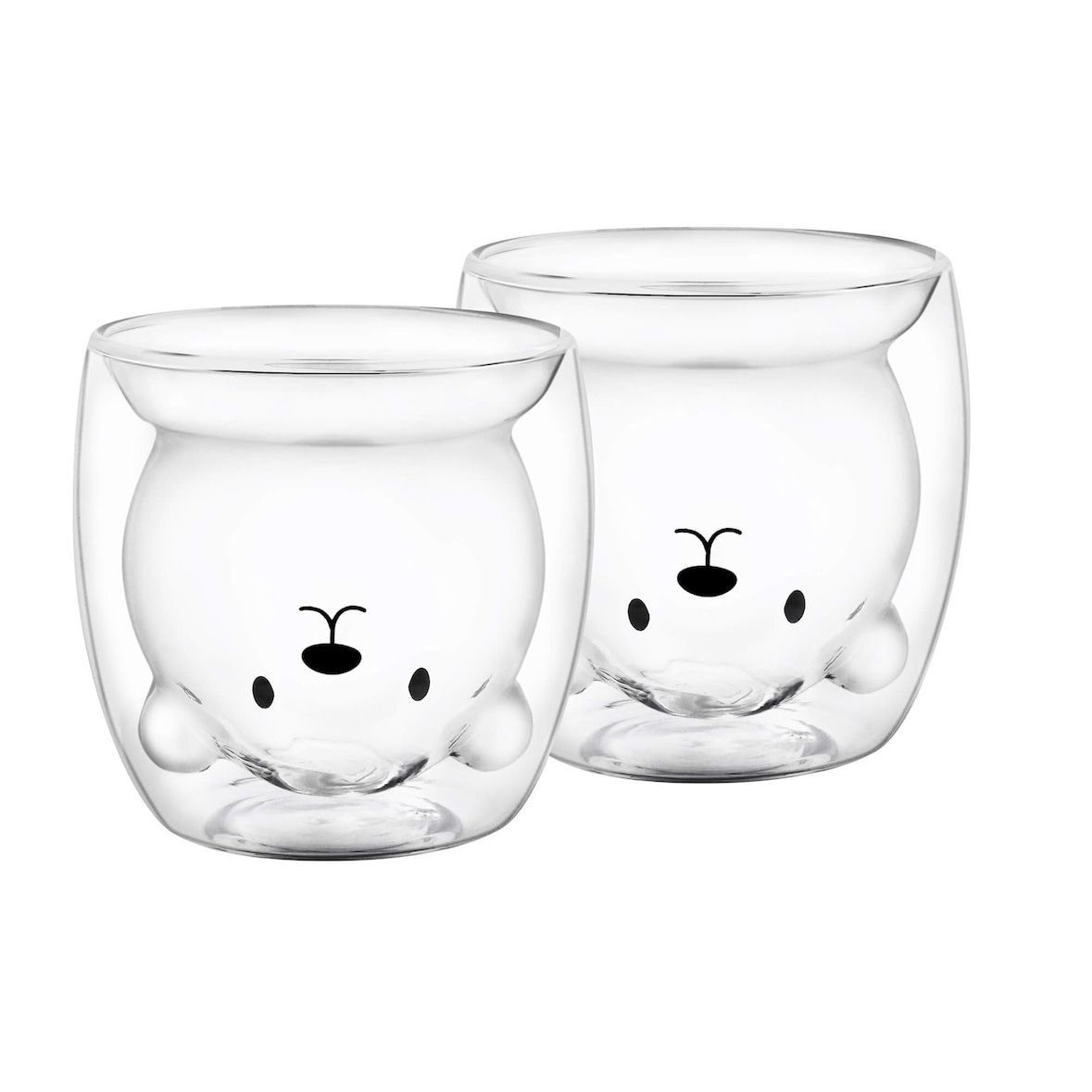 GRÄWE Doppelwandige-Thermogläser, 250ml, 2er Set, Motiv Bär
