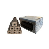 thumbnail of PINI Kay 10 kg eiken houtbriketten 33 cm lang vierkant met trekgat hardhoutbriketten brandhout houtbriketten eiken open haard kachel barbecue