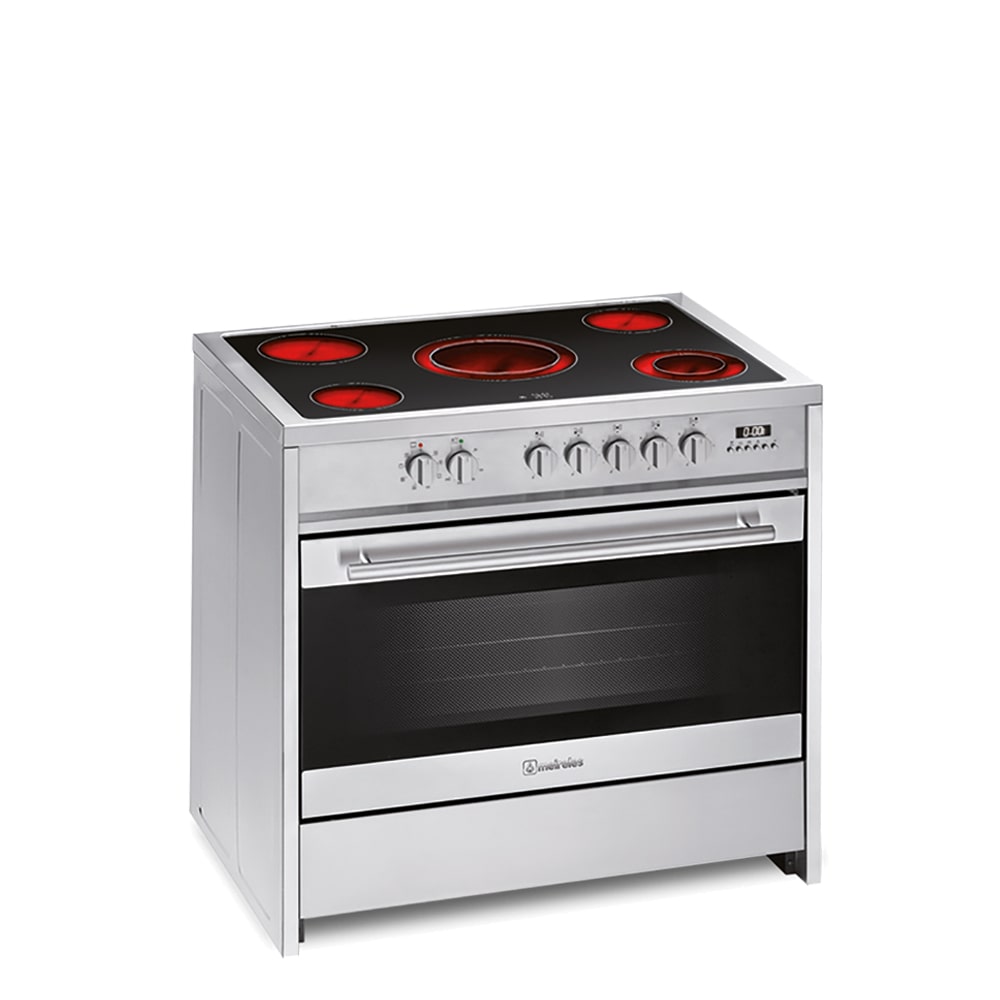 MEIRELES cocina 90cm 5 zonas vitro, horno electrico multifunciones E 912 X
