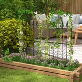 thumbnail of Conjunto de 2 Treliças de Jardim Suportes para Trepadeiras com Estrutura de Aço para Plantas Terraço 55x128 cm Preto
