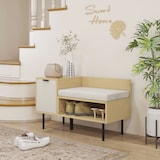 thumbnail of Banco Sapateira Sapateira de Entrada com Almofada Porta e Prateleira para Sapatos com Assento 80x35x47 cm Madeira