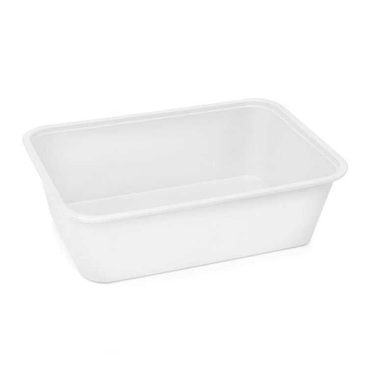 MONOUSO - Envase Rectangular PP Blanca 750ml 17x11,5x6,4cm (25 Uds)