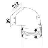 thumbnail of Naber P-UR 150mm Umlenkstück 90° mit Rundrohr,  L 1000 mm, hellgrau 4051013