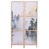 thumbnail of Paravent HWC-O70, Trennwand Sichtschutz Raumtrennung Naturmotive Holz MVG Polyethylen 170x137cm ~ Berge