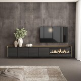 thumbnail of TV-Schrank, Lowboard, 315x50x35 cm, Für TV-Geräte bis zu 80", Elektrokamin XXL, Hängend, Schwarz Eiche