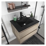 thumbnail of Meuble simple vasque 60cm SORRENTO Décor chêne + vasque noire