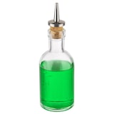 thumbnail of APS 40512 – Azijn- en olieflacon Ø 5 cm, hoogte 15,5 cm, 100 ml, glazen fles, schenktuit van kurk/roestvrij staal