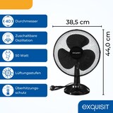 thumbnail of Exquisit Tisch-Ventilator, 40 cm Durchmesser, 50 Watt, 3 Geschwindigkeiten, Oszillation, schwenken, 44 cm Höhe, VT 35083 sw