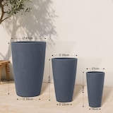 thumbnail of Décoshop26 - Set mit 3 anthrazitfarbenen faserigen Ton-Blumentöpfen mit Abflusslöchern wetterbeständig 10_0007964