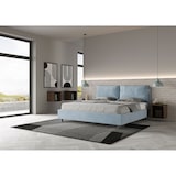 thumbnail of Letto matrimoniale king size contenitore imbottito 200x200 microfibra azzurro Antea Large