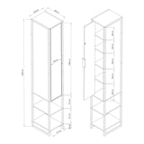 thumbnail of Helloshop26 - Badezimmer-Säulenschrank 160 x 24 x 30 cm Schwarznuss-Optik 03_0009951