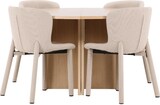 thumbnail of Strada Essgruppe Ausziehtisch Ø120cm, 170cm und 4 Stühle whitewash, beige.