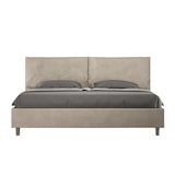 thumbnail of Letto matrimoniale king size con rete imbottito 200x210 microfibra sabbia Appia Large