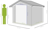 thumbnail of Outsunny caseta de jardín exterior 2,42 m² 213x130x185 cm con puerta corredera techo inclinado y 4 ventanas para patio terraza efecto madera