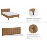 thumbnail of Polsterbett 140x200 Bettgestell Bett Doppelbett mit Kopfteil Ocker Made in Germany