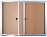 thumbnail of Quadro de avisos de cortiça com portas giratórias fechadas, quadro de mensagens para montagem na parede interior, 10 A4, estrutura de alumínio