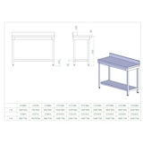 thumbnail of Skyrainbow Arbeitstisch aus Edelstahl, mit Aufkantung, 70 x 60