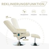 thumbnail of Relaxsessel mit Liegefunktion 76x75x103 Massagesessel 5-Punkte Massage Heizfunktion 360° drehbar mit Hocker Beige