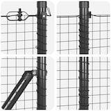 thumbnail of vidaXL Zaunpfosten Grau 100 x 0,4 m (25 x 25 mm Netz) Stahl und PVC