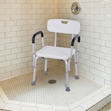 thumbnail of HOMCOM Silla para Ducha Regulable en Altura con Reposabrazos y Respaldo 51.5x43.5x71-84 cm Blanca
