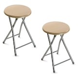 thumbnail of 2X bancos dobráveis de metal com madeira