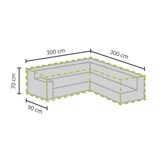 thumbnail of Housse d'extérieur pour ensemble de jardin, gris, forme L, 300 cm x 300 cm x 70 cm