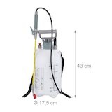 thumbnail of Relaxdays Drucksprüher, 5 l, Pflanzenbewässerung & -schutz, verstellbare Düse, Skalierung, Pumpsprühgerät, weiß-grau