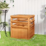 thumbnail of Hochbeet Pflanzkasten mit Rankgitter 65x65x73 cm Dunkelbraun aus massivem Fichtenholz offener Boden für Garten Balkon Terrasse stabile Rankhilfe