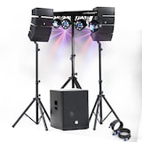 thumbnail of Pack Sono DJ 1200W complet BM SONIC BMS-15-ARRAY-BT Enceintes +SUB 38cm USB/Bluetooth, Câbles, Eclairage LED Bar Salle des fêtes