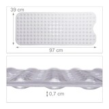 thumbnail of Relaxdays Badewannenmatte, mit Saugnäpfen, PVC, Kinder & Erwachsene, BxT: 97x39 cm, rutschfeste Wannenmatte, transparent