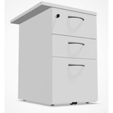 thumbnail of BURONOMIC caisson hauteur bureau 3 tiroirs dont 1 DS P60  avec top L50 P60 Blanc et poignées aluminium