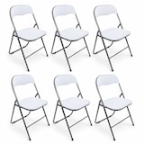 thumbnail of Set 6 Sedie Pieghevoli Apri e chiudi richiudibili imbottite Salvaspazio in Acciaio da giardino picnic Colore BIANCO