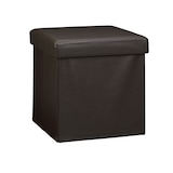 thumbnail of Relaxdays Faltbarer Sitzhocker, Sitzcube mit Stauraum u. Deckel, Fußablage, Sitzwürfel aus Kunstleder, 38x38 cm, braun