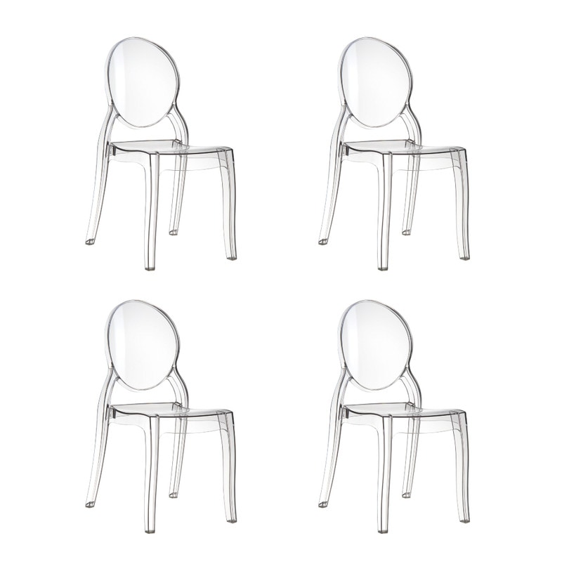 SIESTA EXCLUSIVE Lot de 4 chaises pour événements Elizabeth Transparent