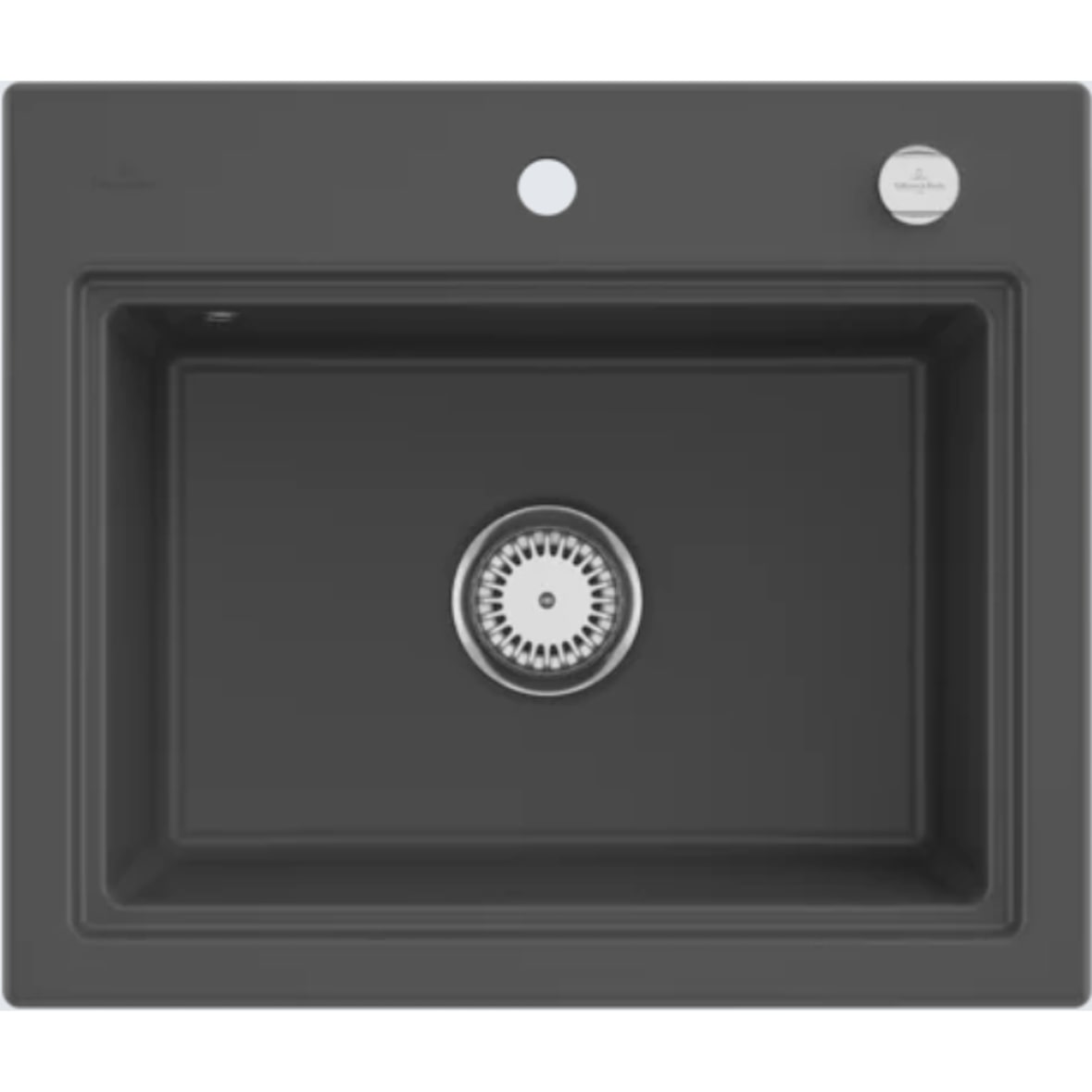 Villeroy&Boch Rechteckiges Spülbecken, Keramikspüle Subway Style 60 S Graphite 60x51cm, Unterschrankbreite 60cm