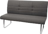 thumbnail of Décoshop26 - Set aus 2 Esszimmerstühlen mit Armlehnen + 180 cm Bank in graubraunem Stoff und Edelstahl 04_0007486